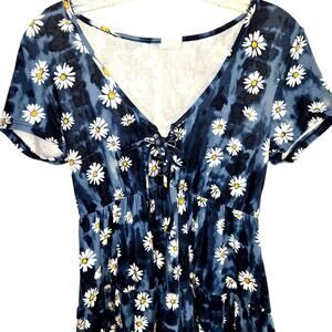 No Boundaries Small  Girl's Teen's Blue Daisy Short Sleeve Sun Dress Size 3 5 S